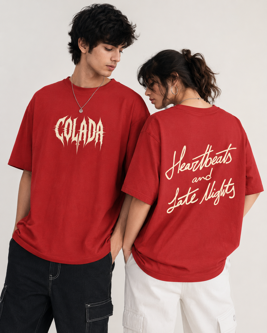 Heartbeats — Red Oversized Tee