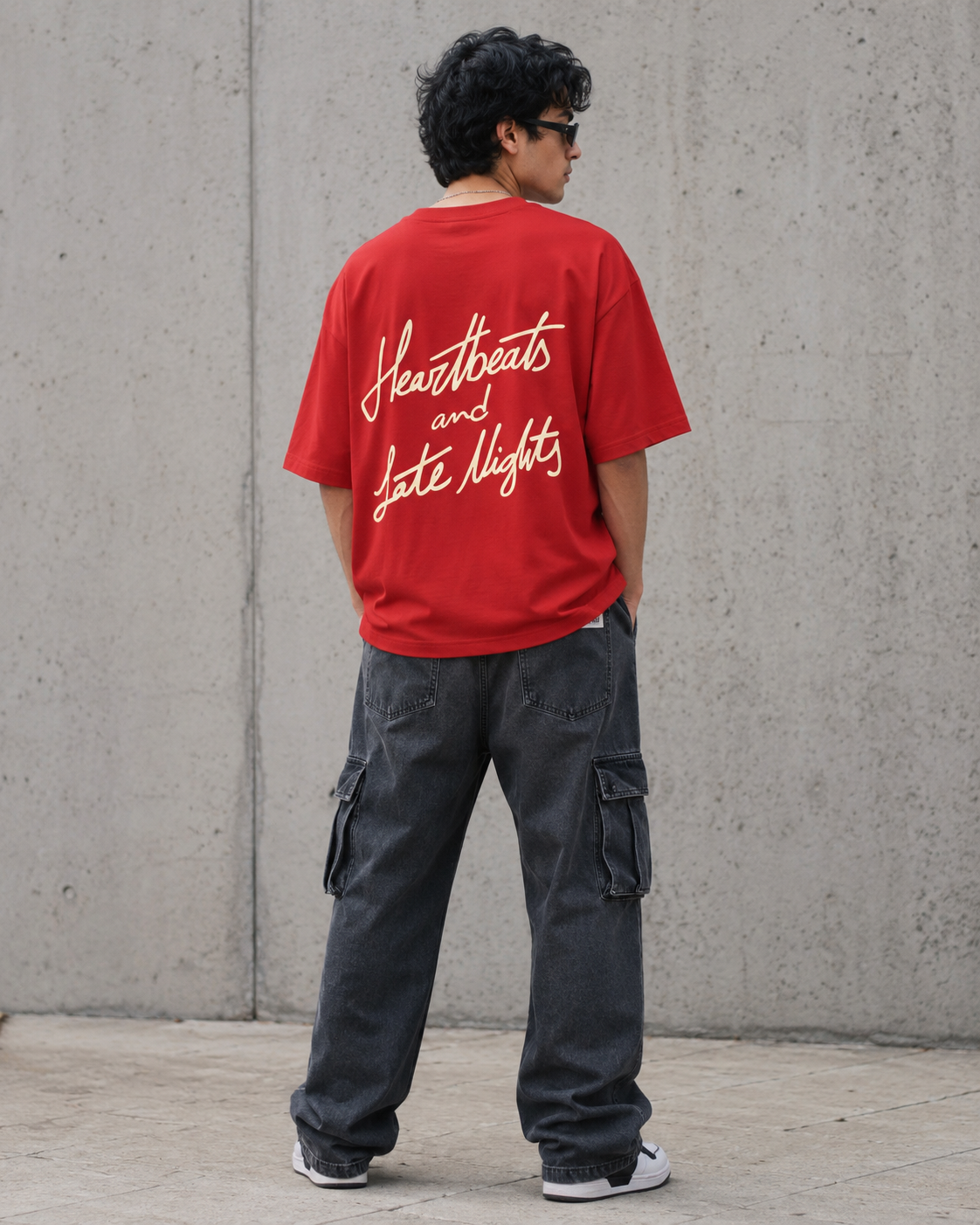Heartbeats — Red Oversized Tee