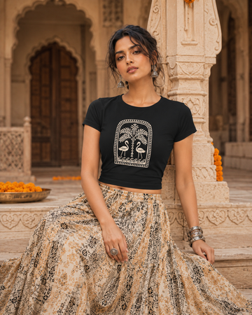 Block Print Black Baby Tee