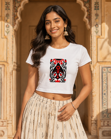 Bird Block Print Baby Tee