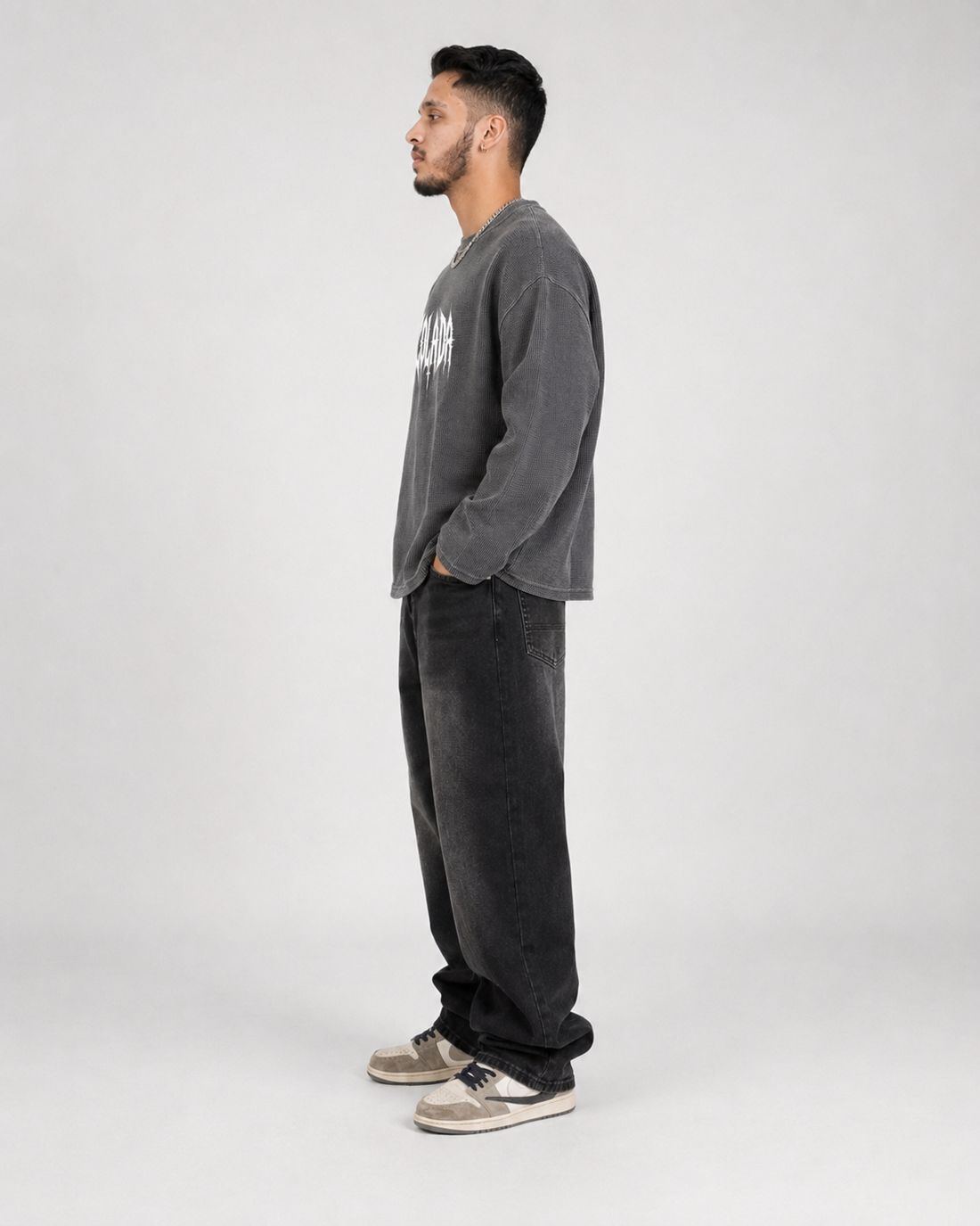 Acid Wash Waffle Knite Oversized Tshirt