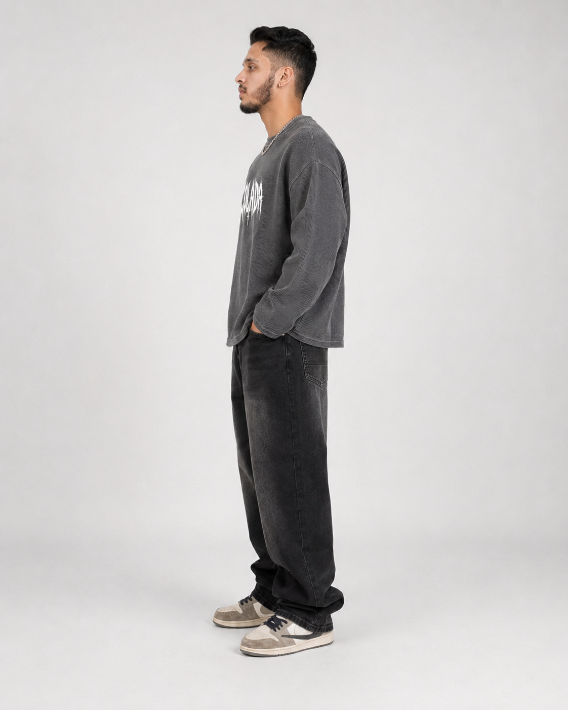 Acid Wash Waffle Knite Oversized Tshirt