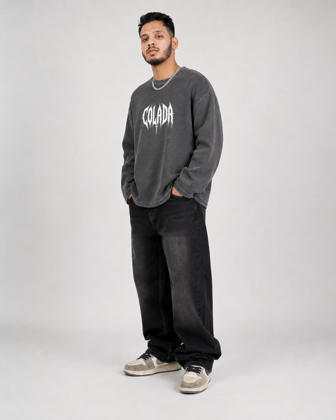 Acid Wash Waffle Knite Oversized Tshirt