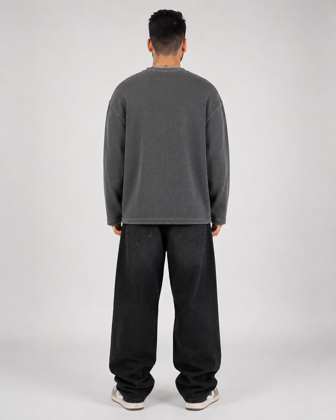 Acid Wash Waffle Knite Oversized Tshirt