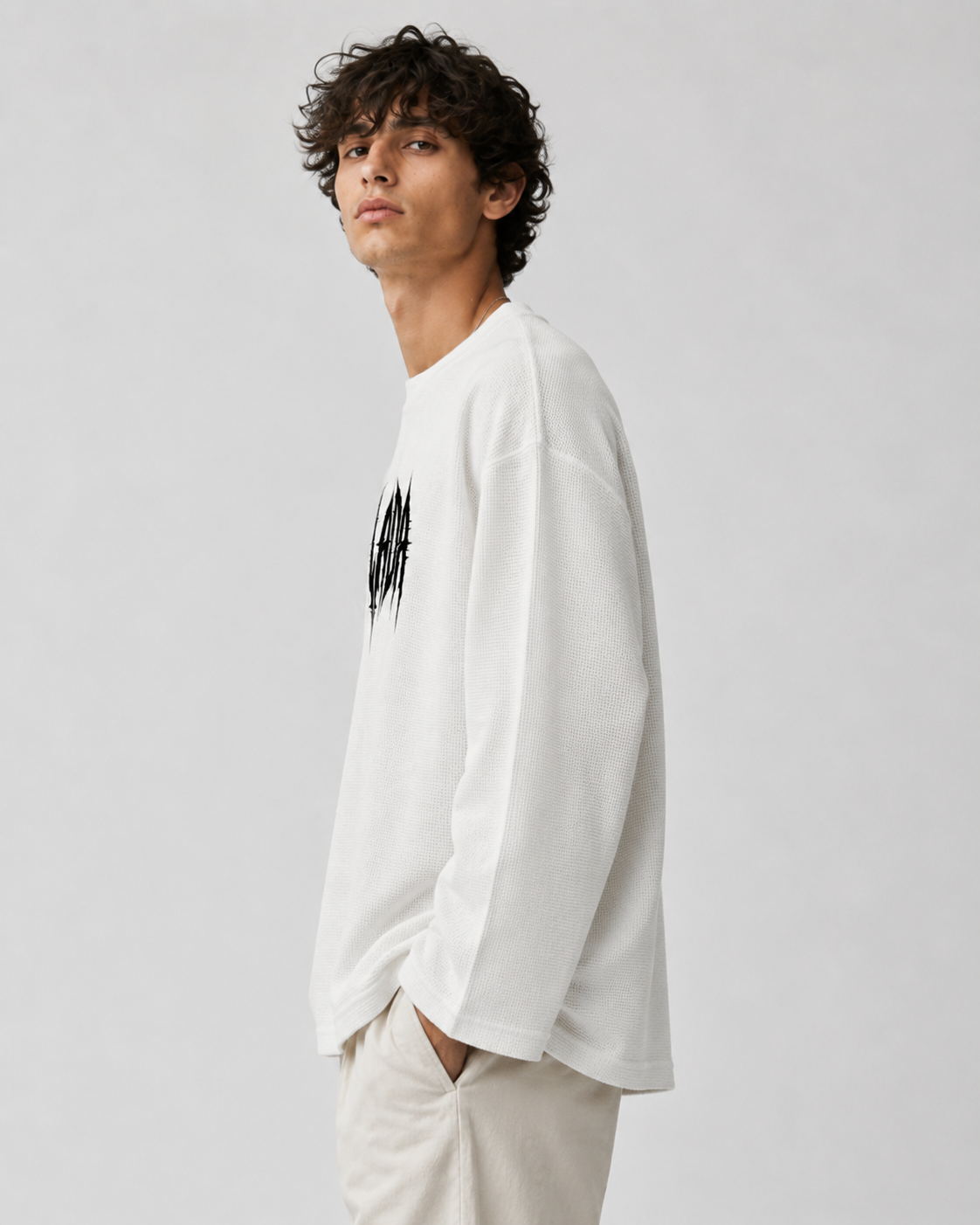Off-White Waffle Knit Oversized Tshirt