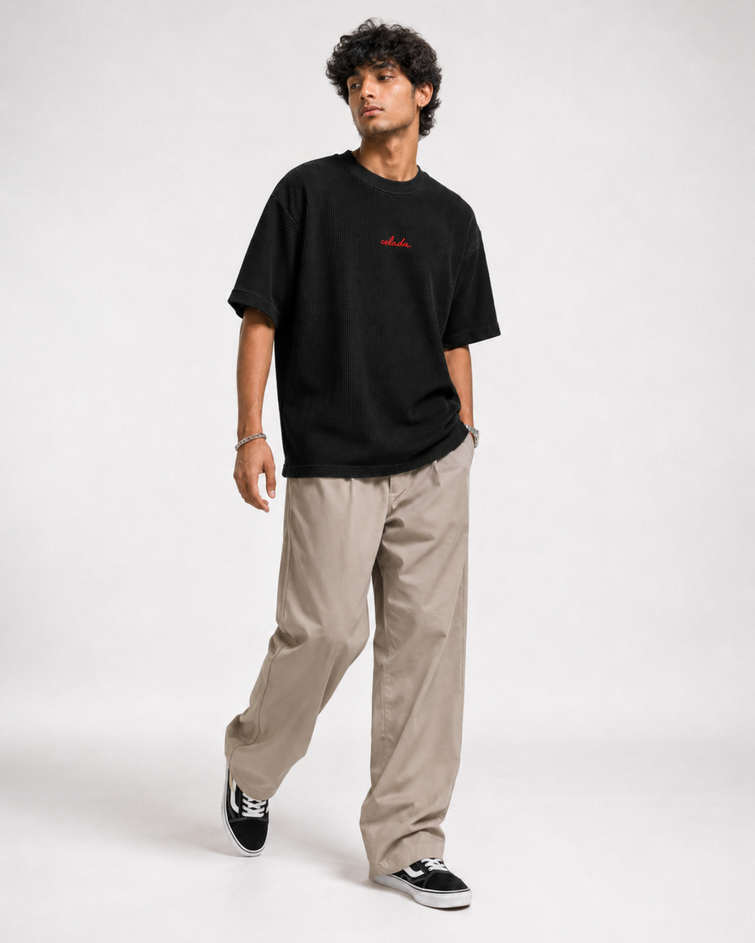 My Mind — Black Waffle Boxy Tee