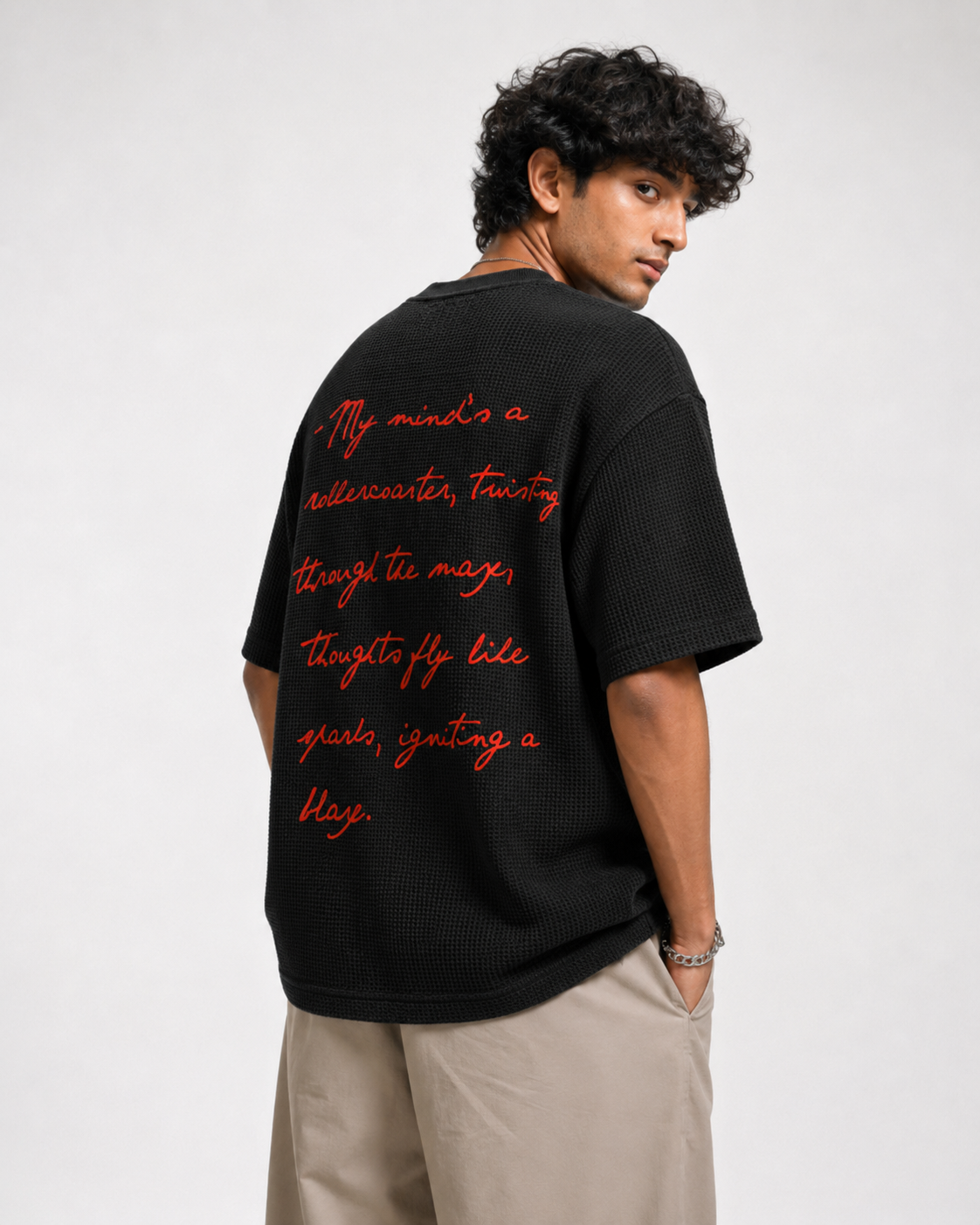 My Mind — Black Waffle Boxy Tee