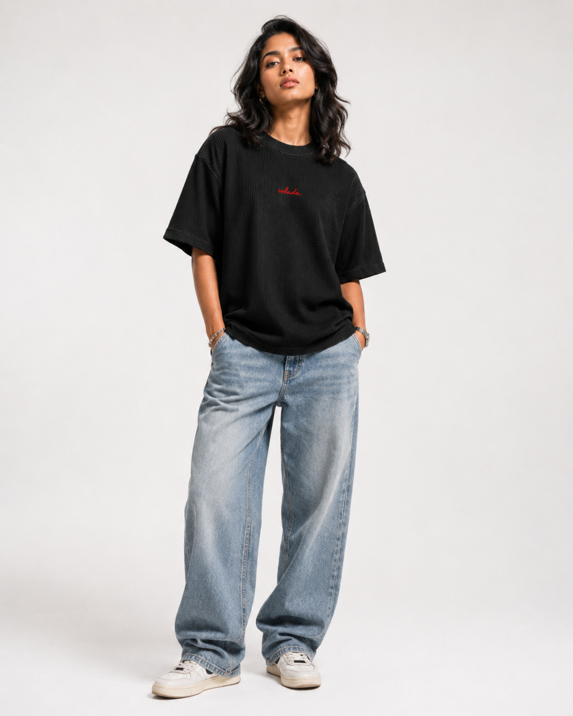 My Mind — Black Waffle Boxy Tee