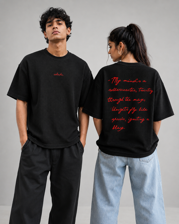My Mind — Black Waffle Boxy Tee