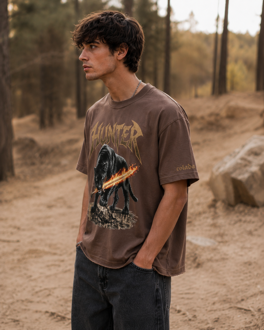 Hunter — Brown Oversized Tee