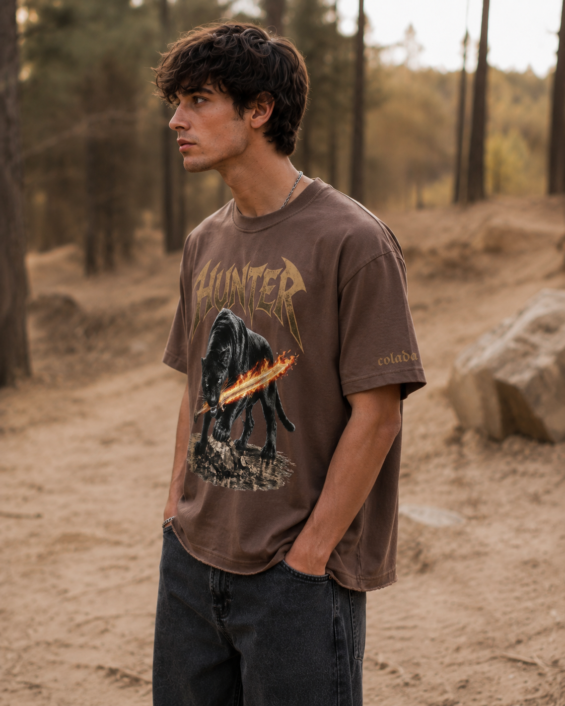 Hunter — Brown Oversized Tee