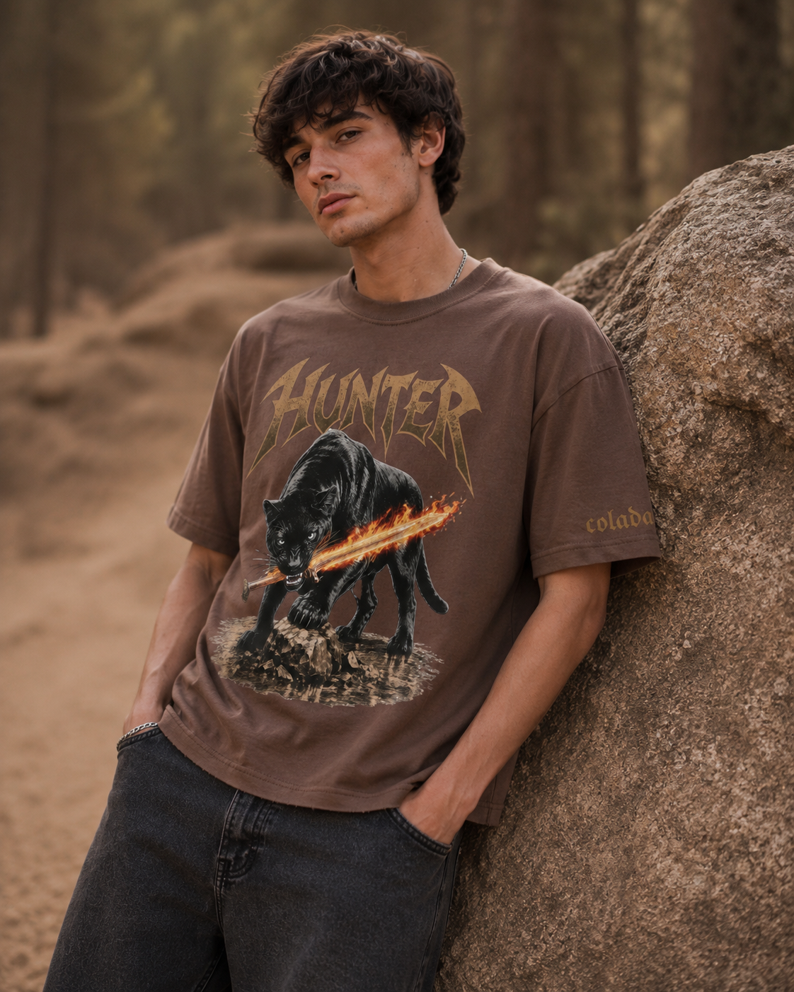 Hunter — Brown Oversized Tee