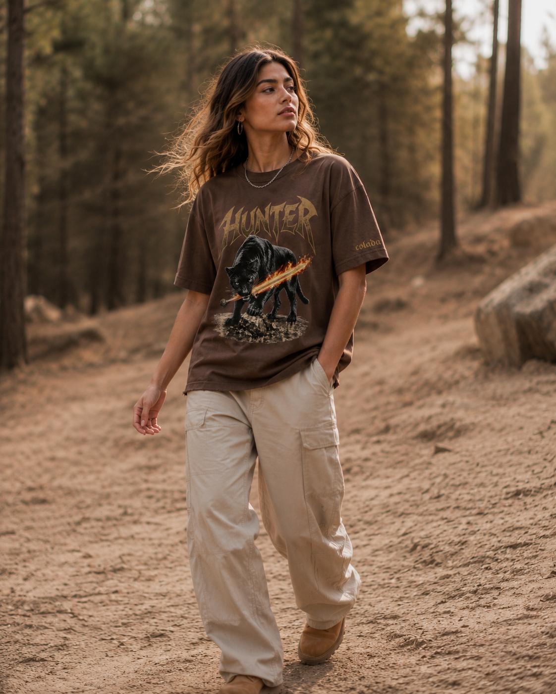 Hunter — Brown Oversized Tee