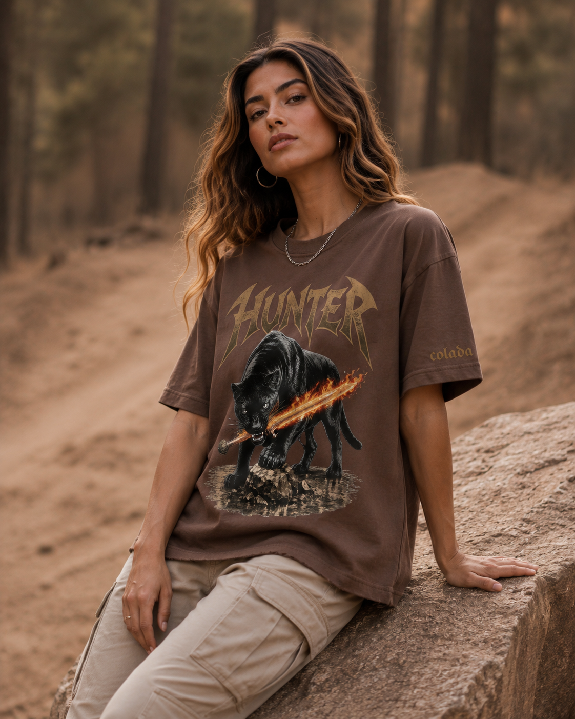 Hunter — Brown Oversized Tee