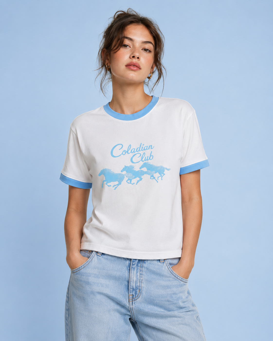 White Sky Blue Regular Tee