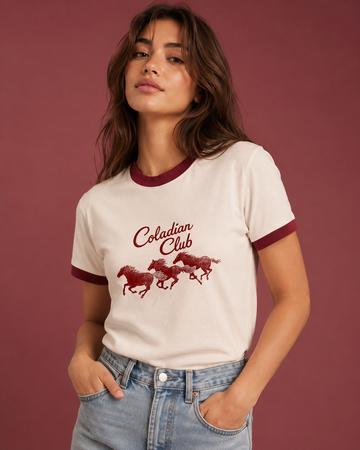 Off White Maroon Reguar Tee
