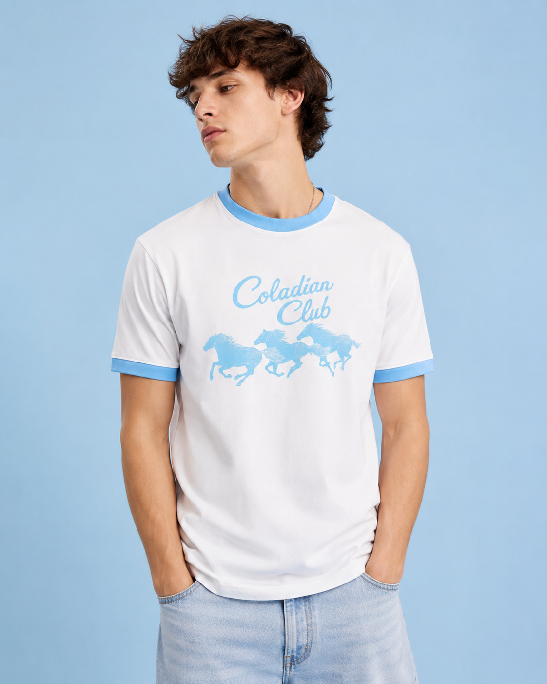 White Sky Blue Regular Tee