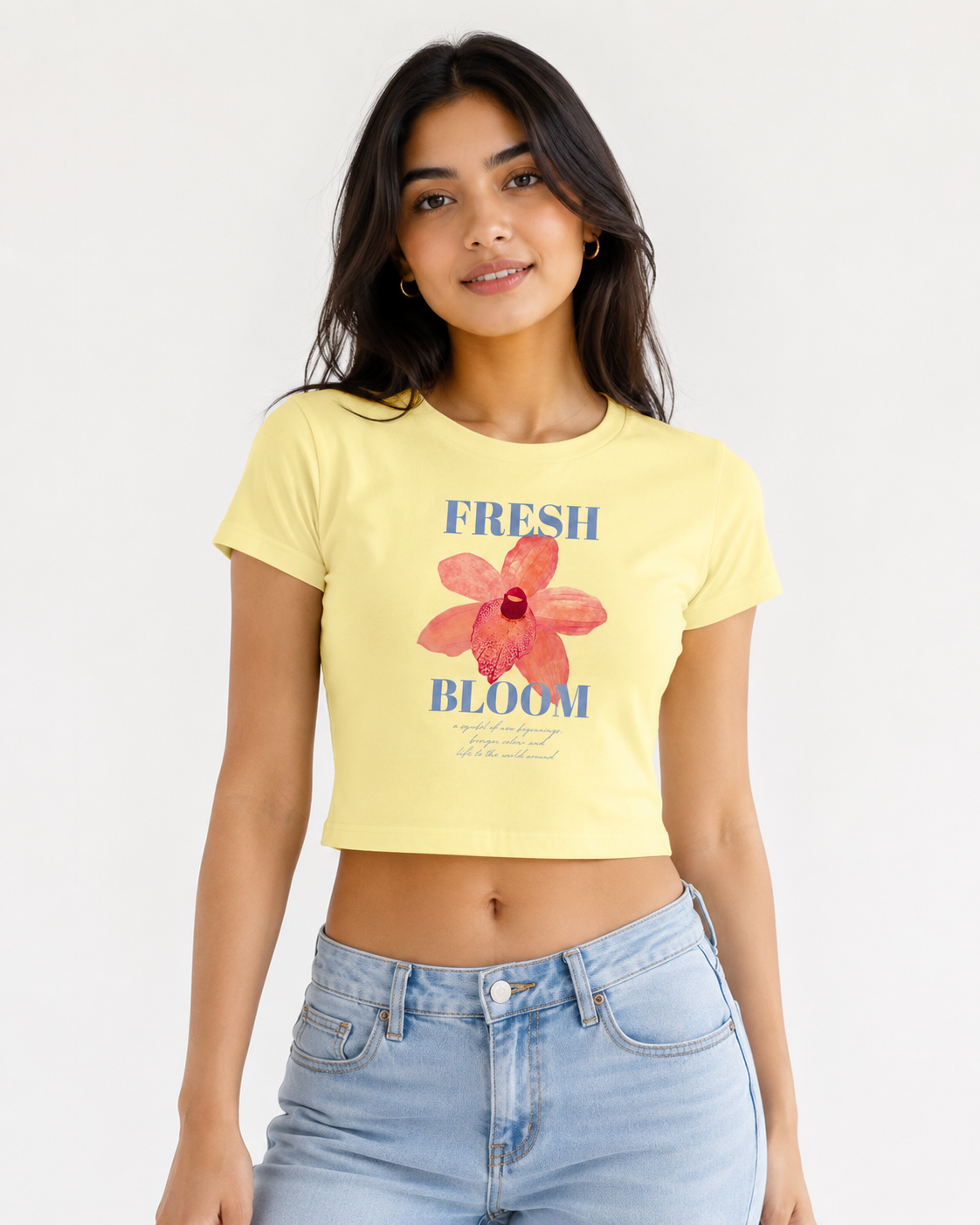 Fresh Bloom — Butter Yellow Baby Tee