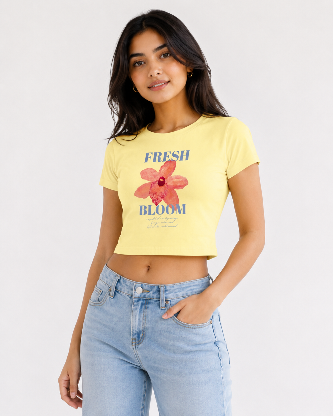 Fresh Bloom — Butter Yellow Baby Tee
