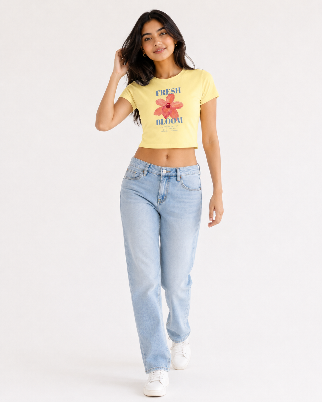 Fresh Bloom — Butter Yellow Baby Tee