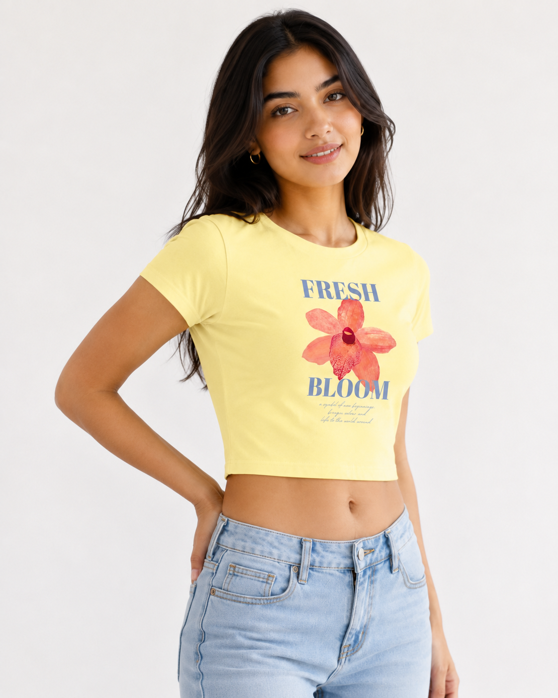 Fresh Bloom — Butter Yellow Baby Tee