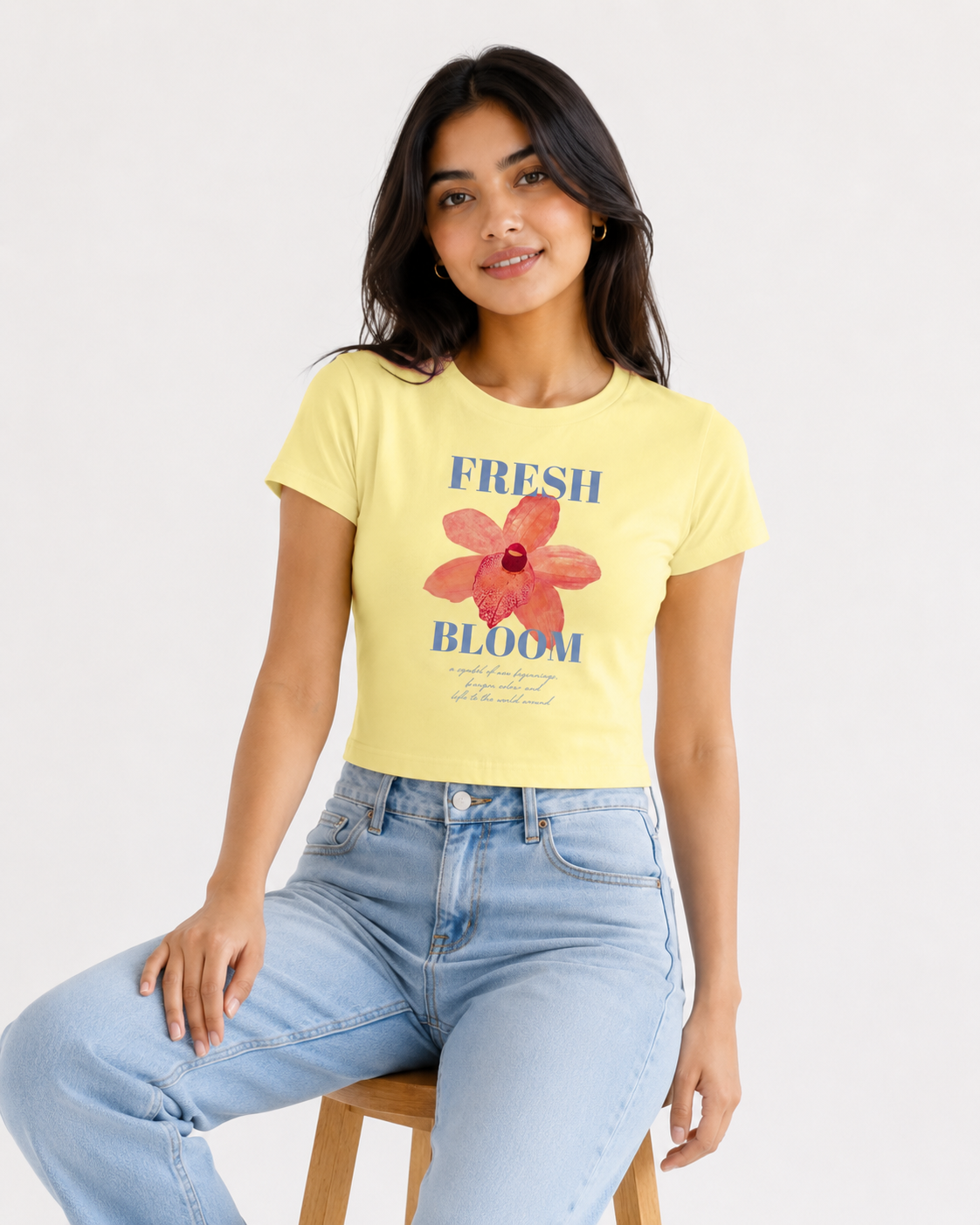 Fresh Bloom — Butter Yellow Baby Tee