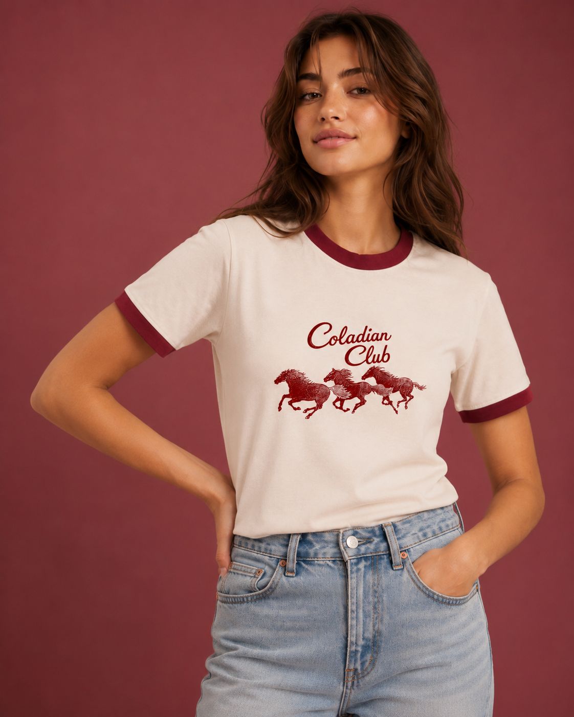 Off White Maroon Reguar Tee