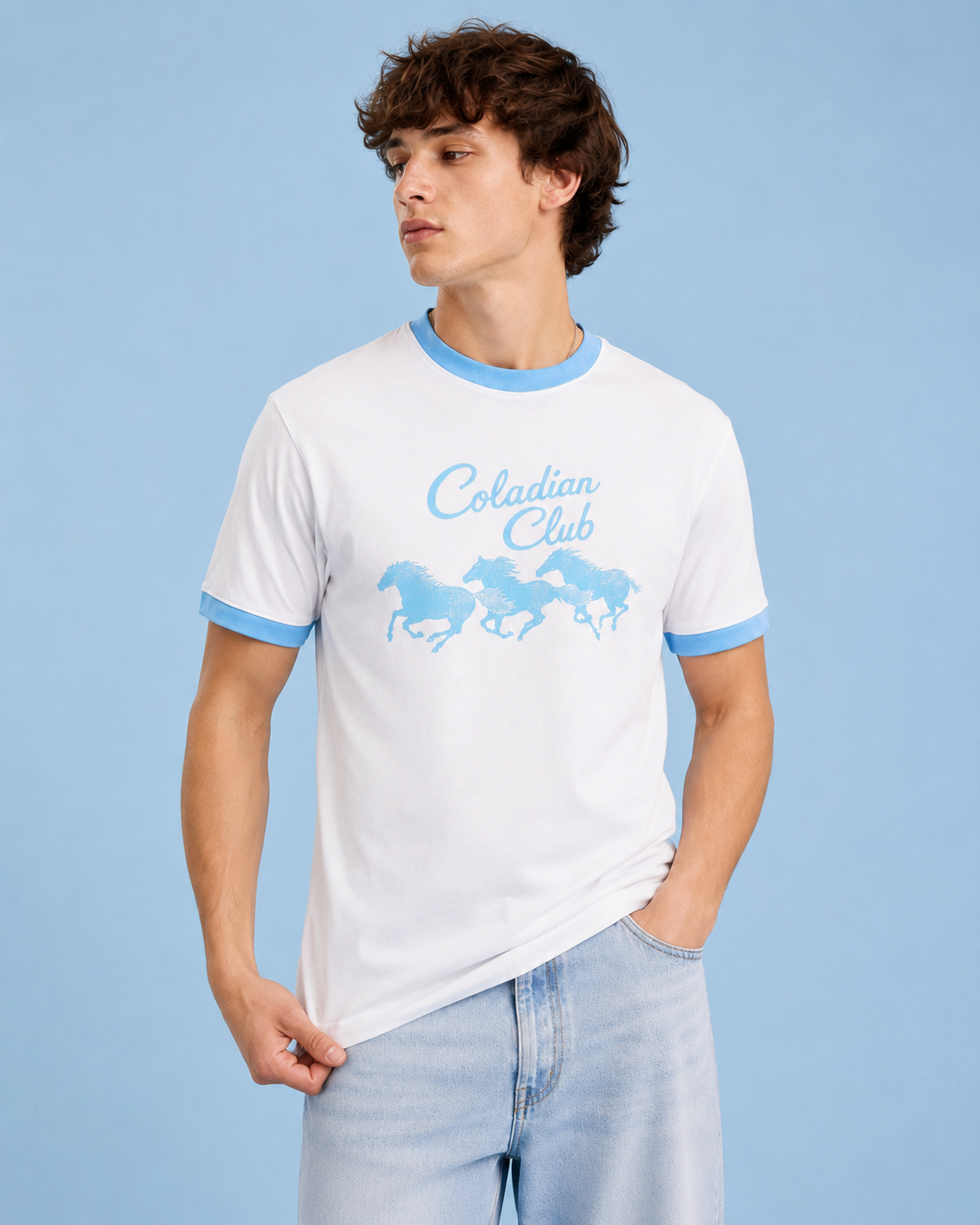 White Sky Blue Regular Tee