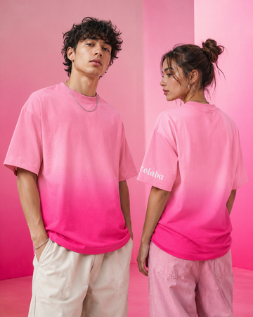 Pink Sunfade Ombre Boxy Fit Tee