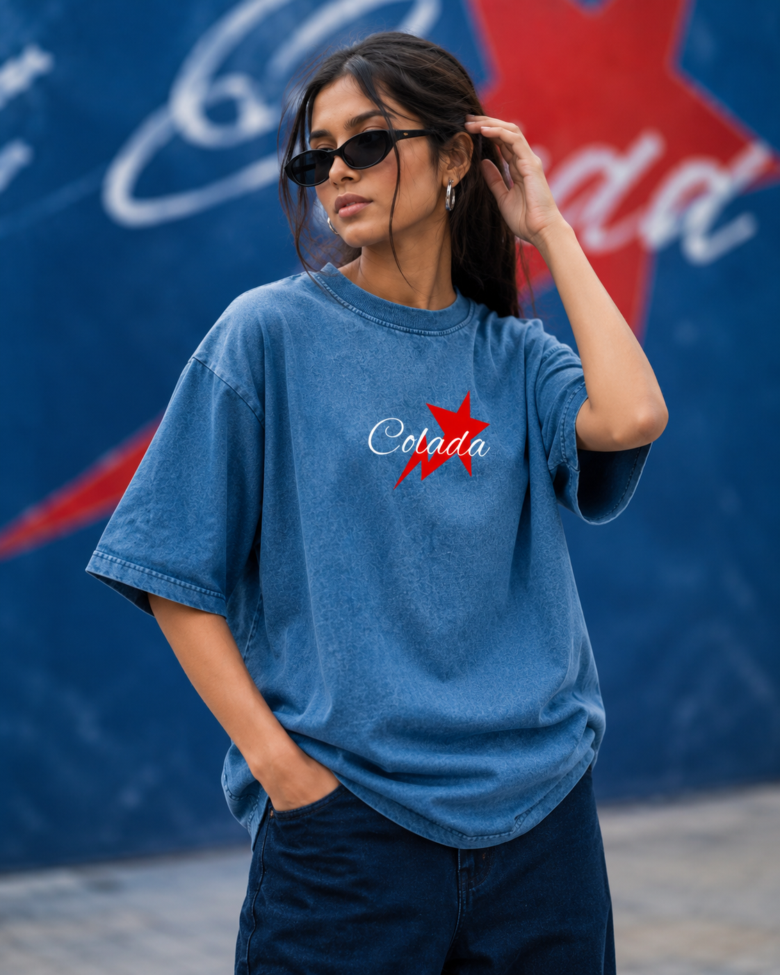 Denim Wash Boxy Fit Tee