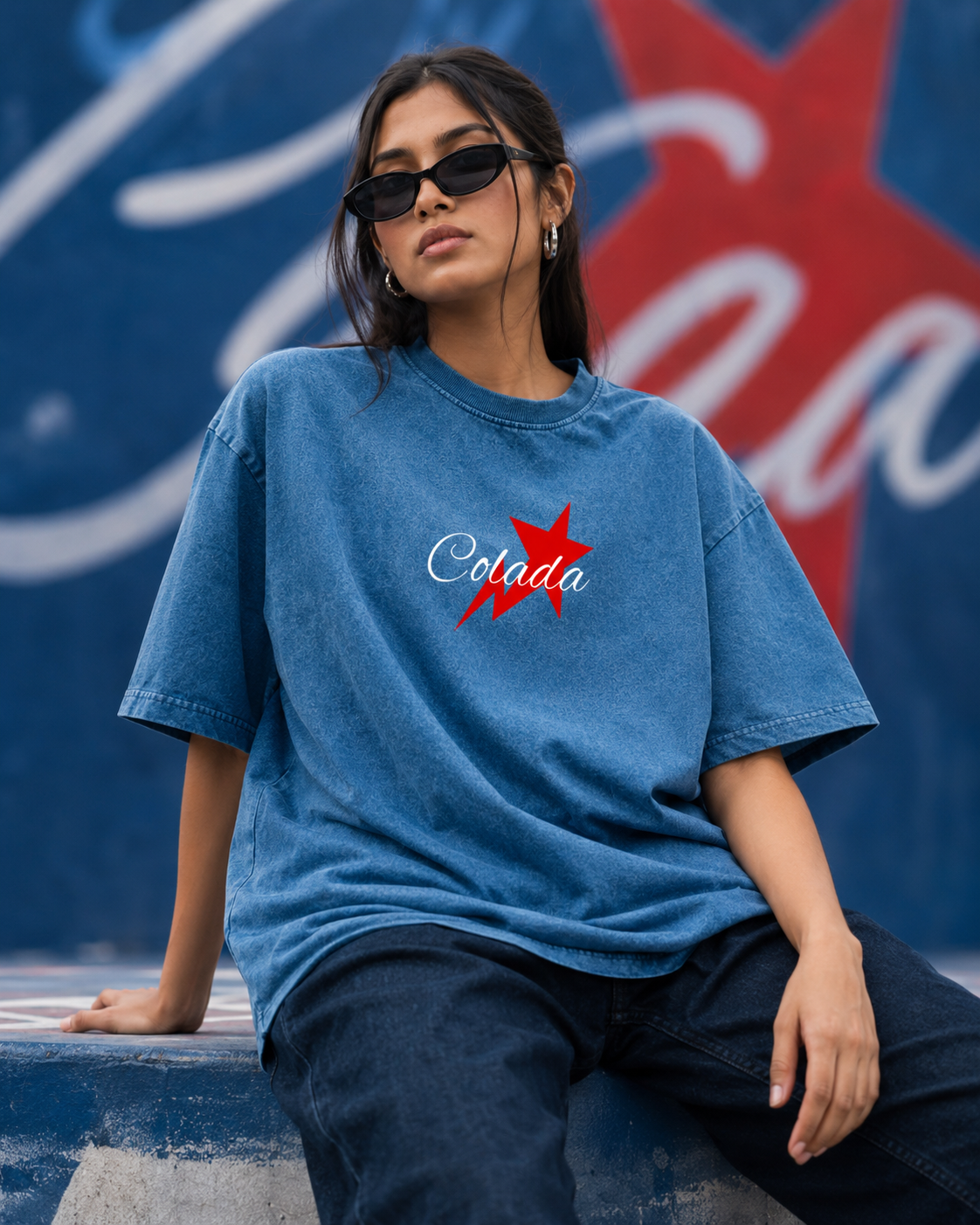 Denim Wash Boxy Fit Tee