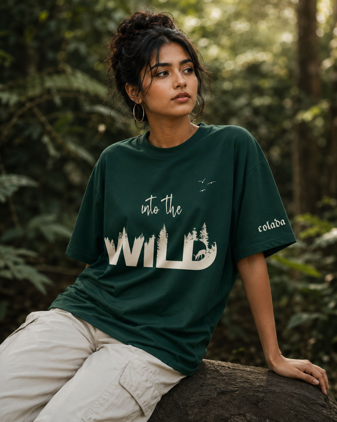 Into The Wild — Green Oversized Tee