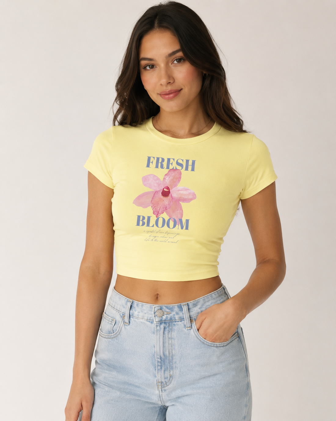 Fresh Bloom — Butter Yellow Baby Tee