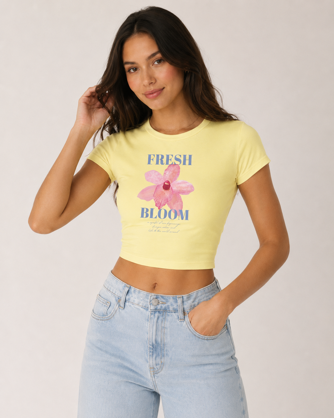 Fresh Bloom — Butter Yellow Baby Tee