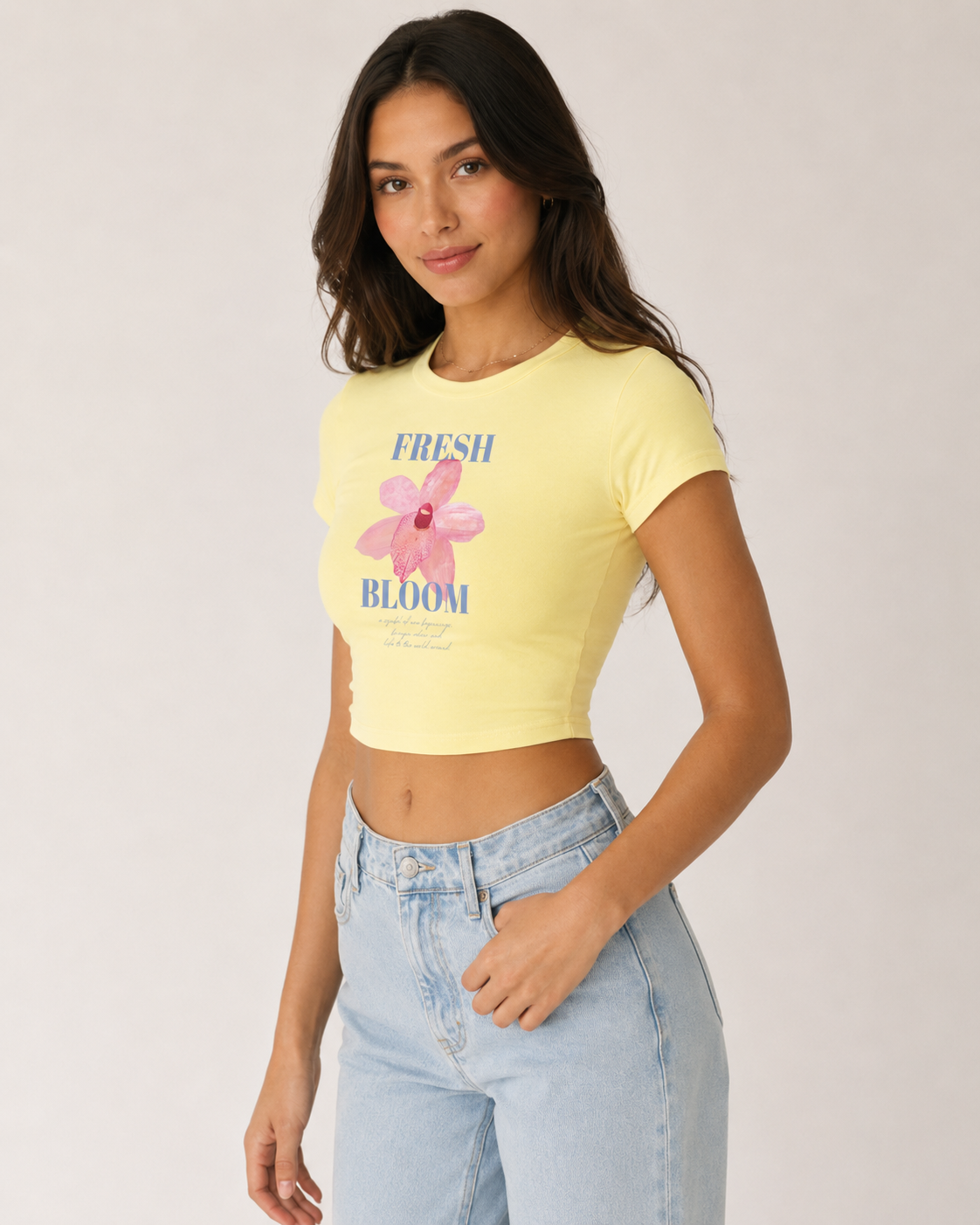 Fresh Bloom — Butter Yellow Baby Tee