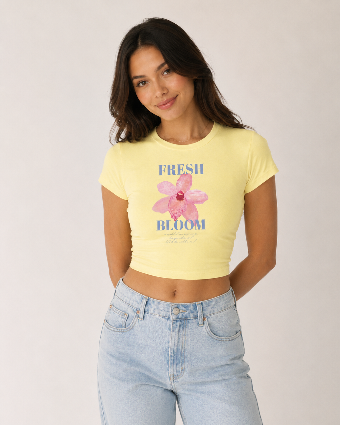 Fresh Bloom — Butter Yellow Baby Tee