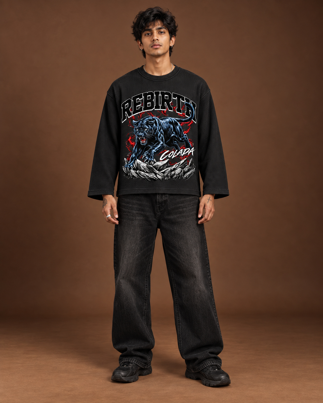 Rebirth Black Waffle Tee