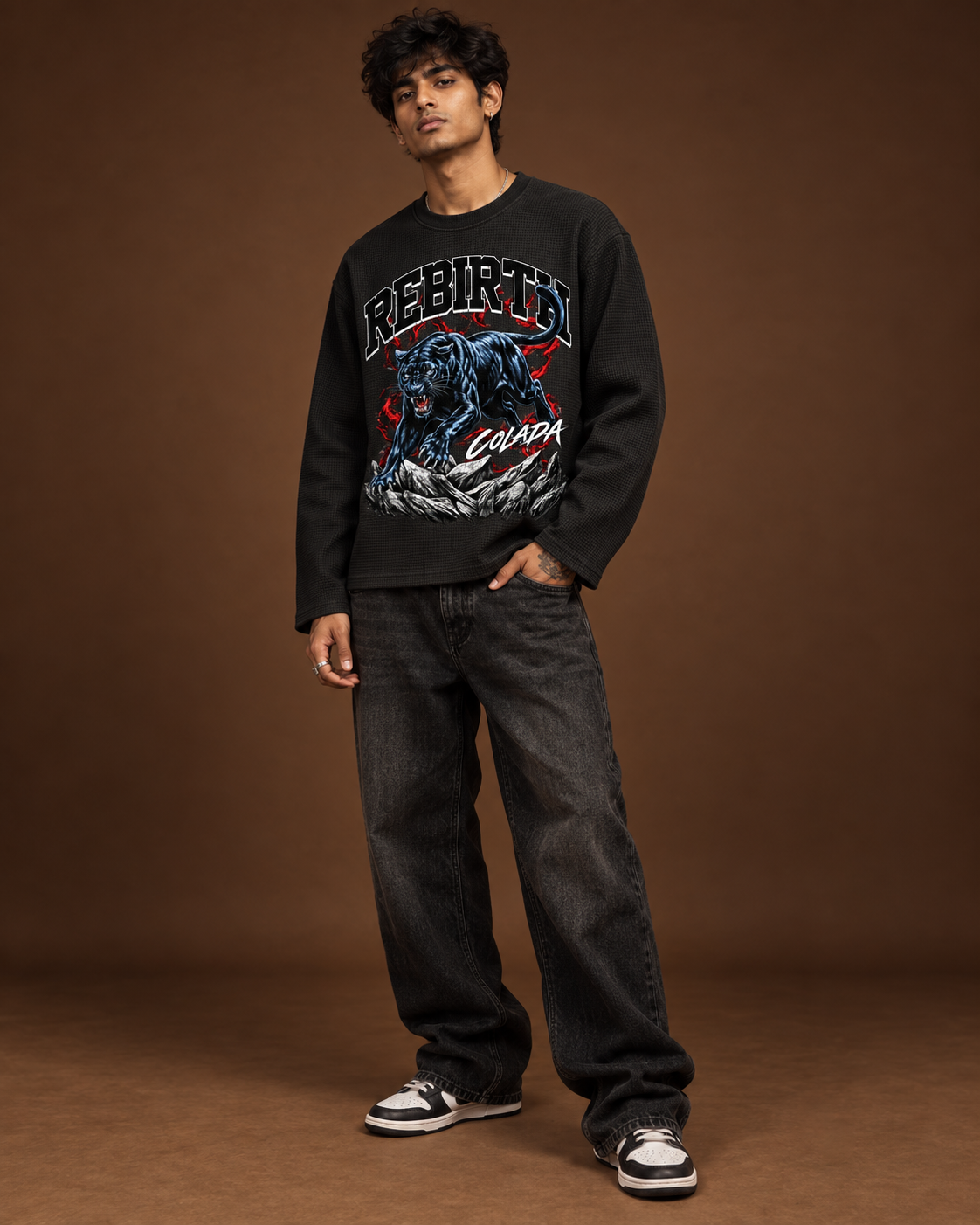 Rebirth Black Waffle Tee