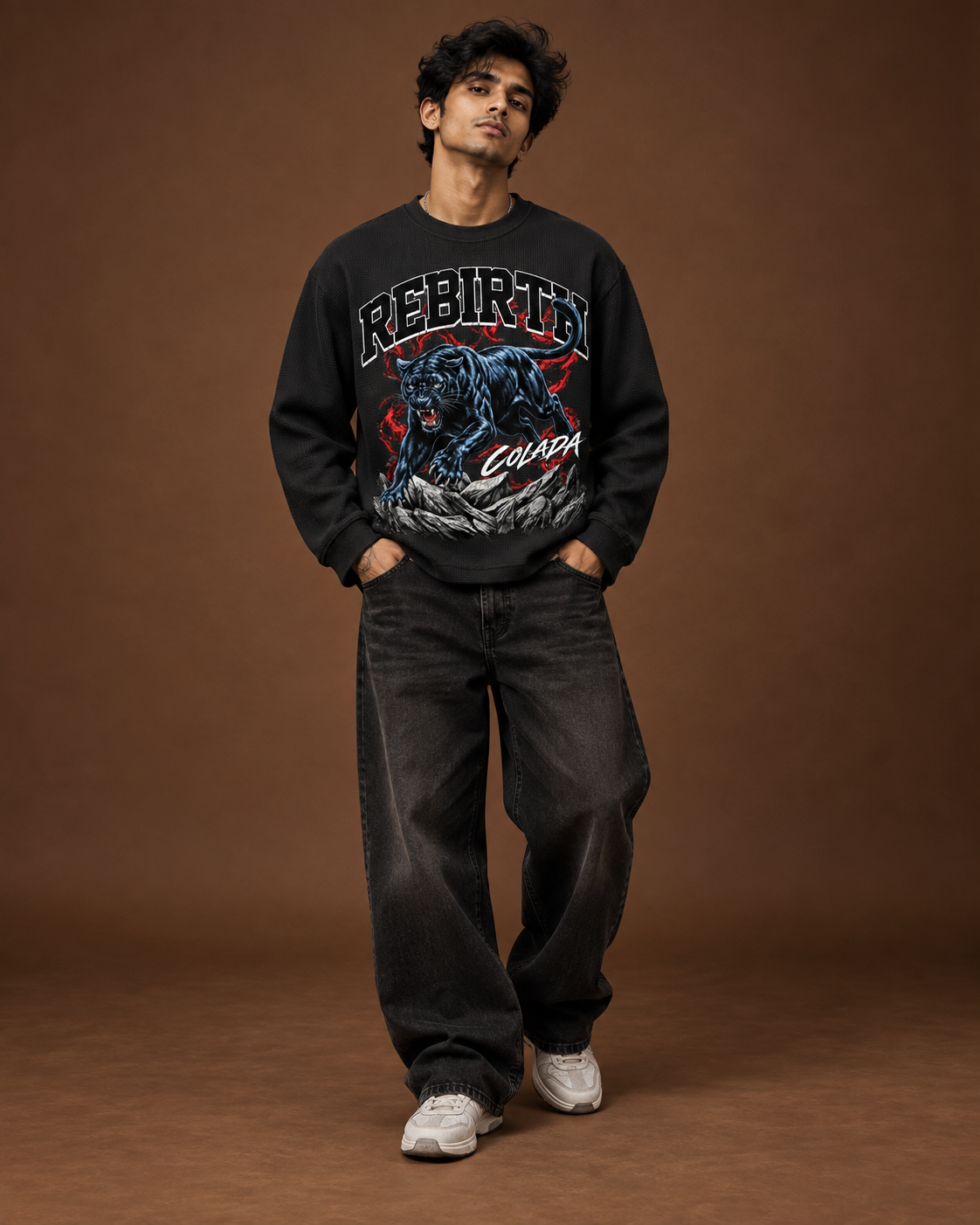 Rebirth Black Waffle Tee