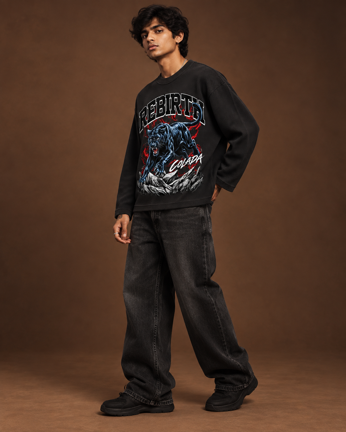 Rebirth Black Waffle Tee