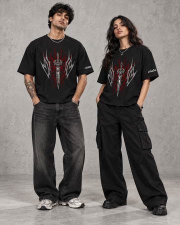 Sword Black Boxy Fit Tee