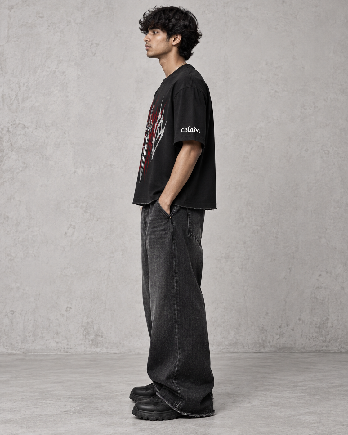 Sword Black Boxy Fit Tee