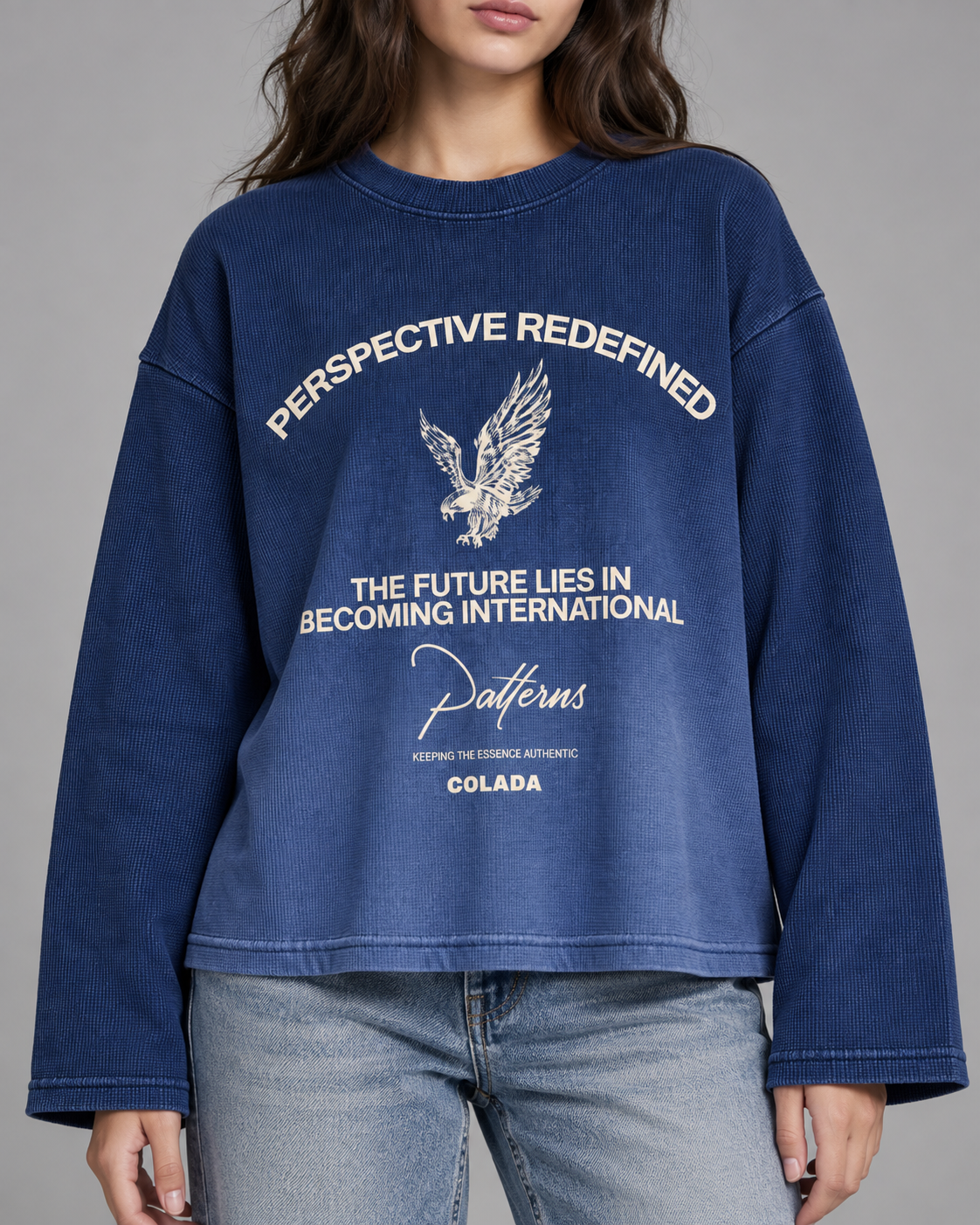 Perspective Blue Ombre Waffle Tee