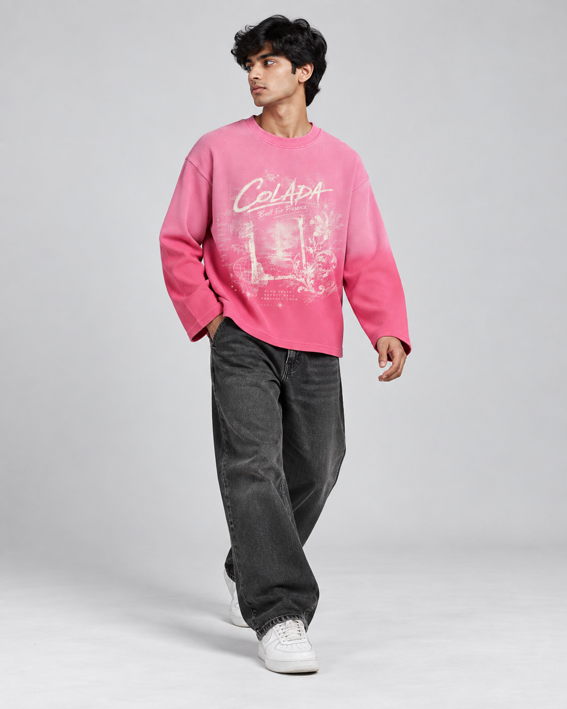 Pink Ombre Waffle Tee