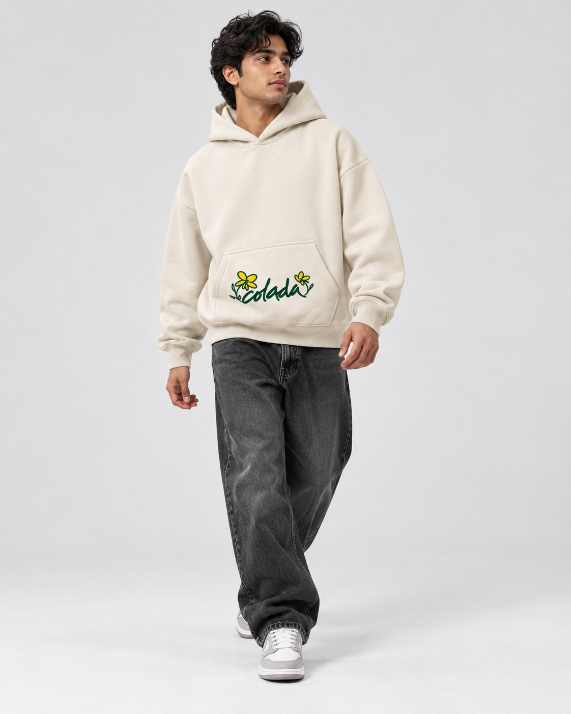 Beautiful Life Creame Boxy Fit Hoodie