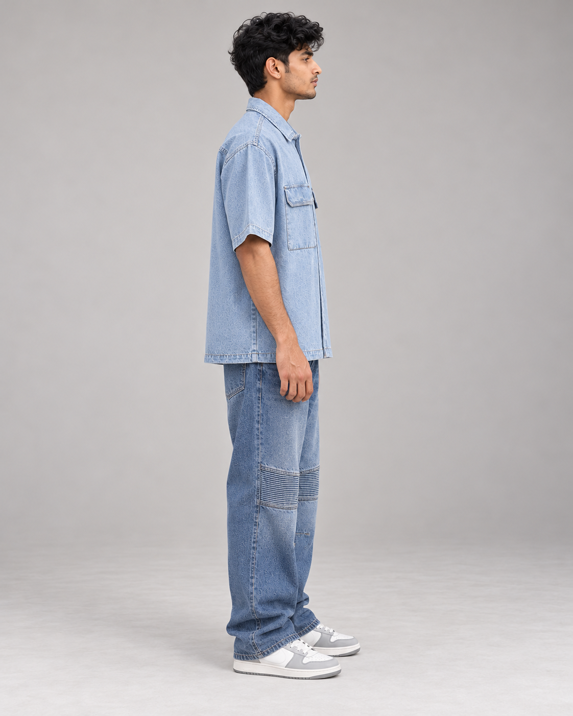 Light Blue Denim Boxy Fit Shirt