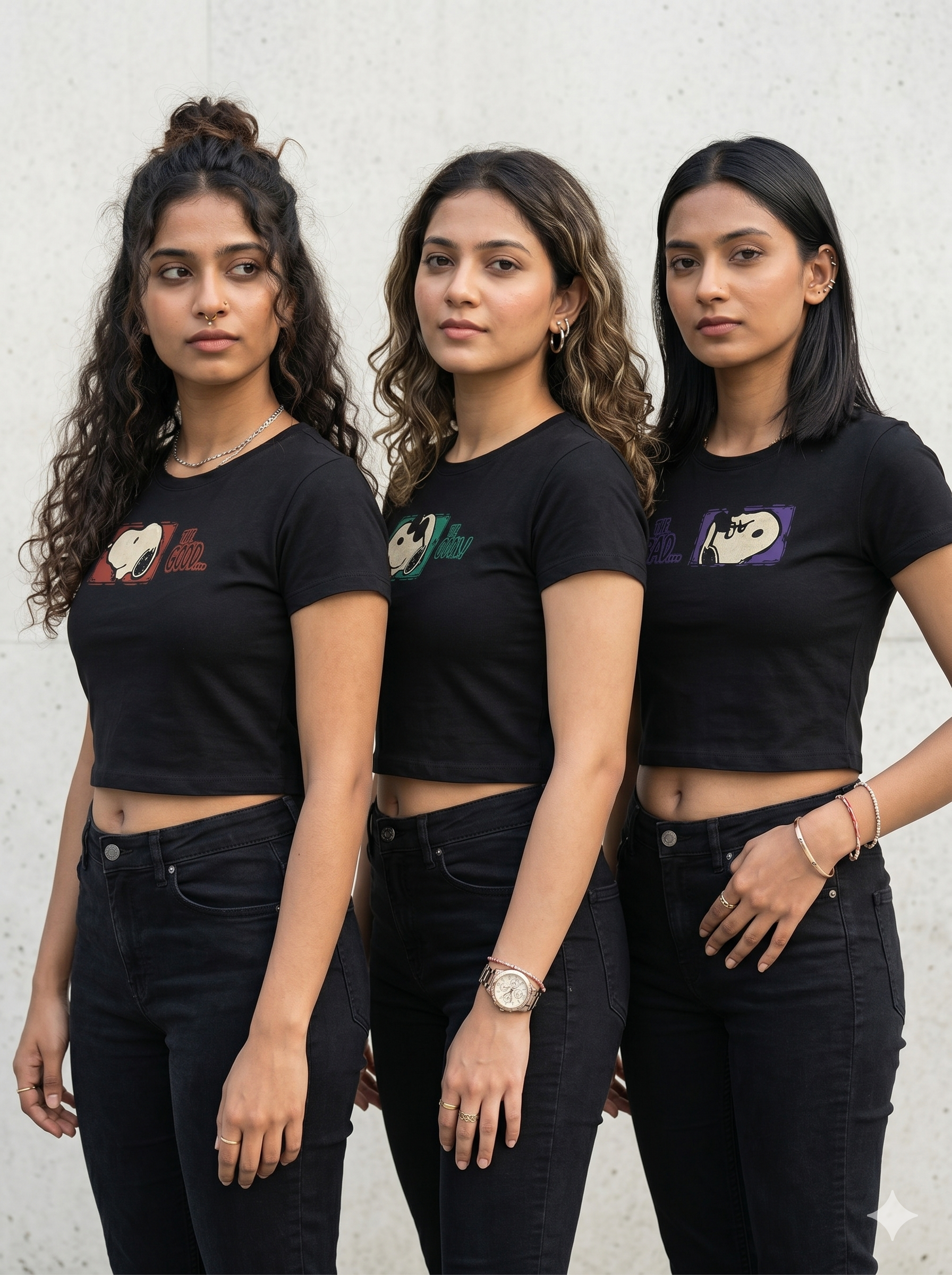 Snoopy Mood — Black Baby Tee (Pack Of 3)