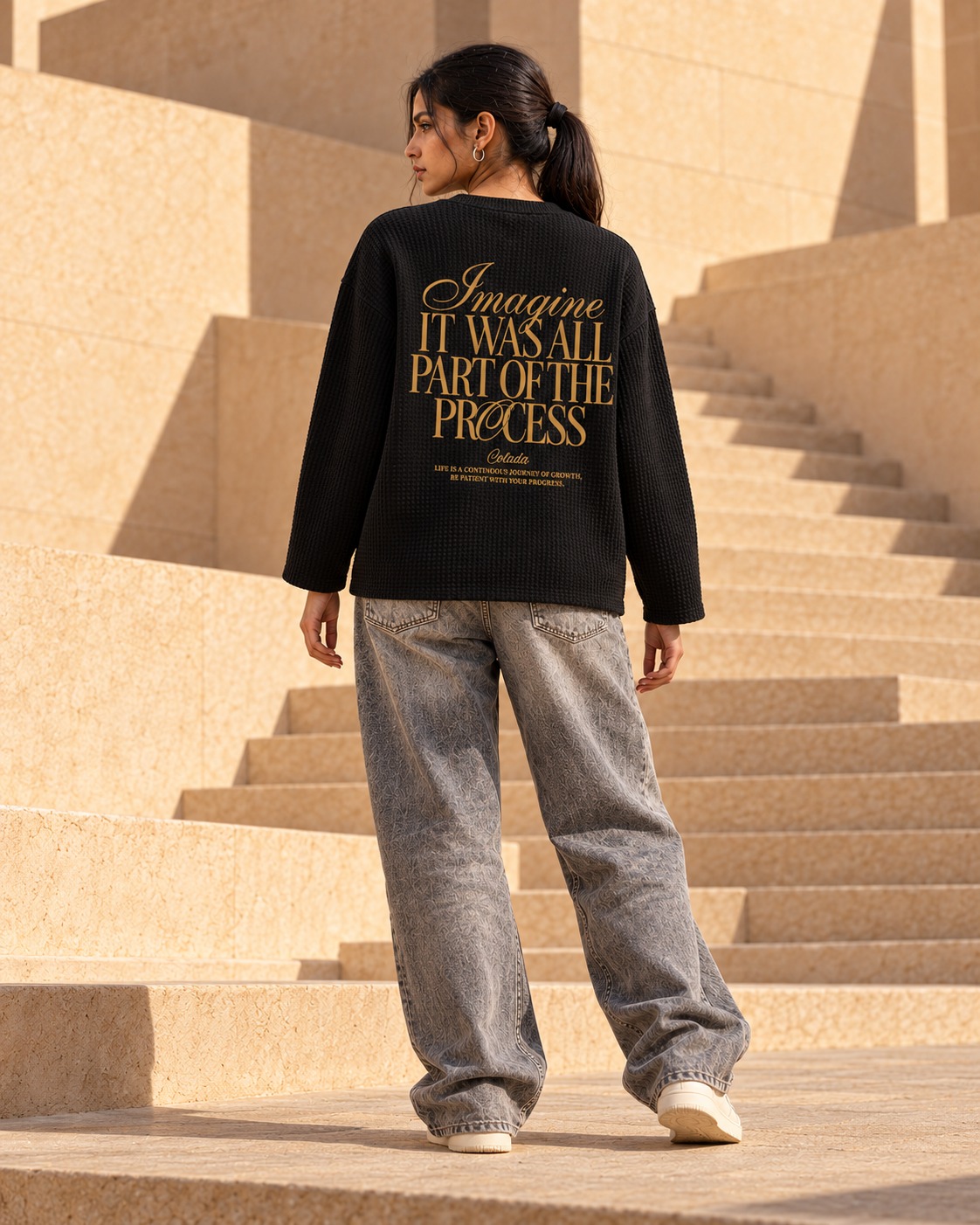 CLD Embroidery Black Waffle