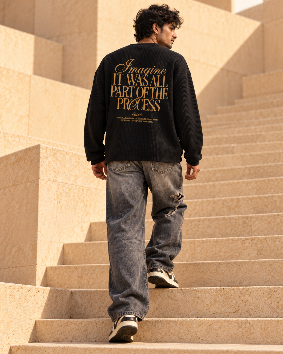 CLD Embroidery Black Waffle