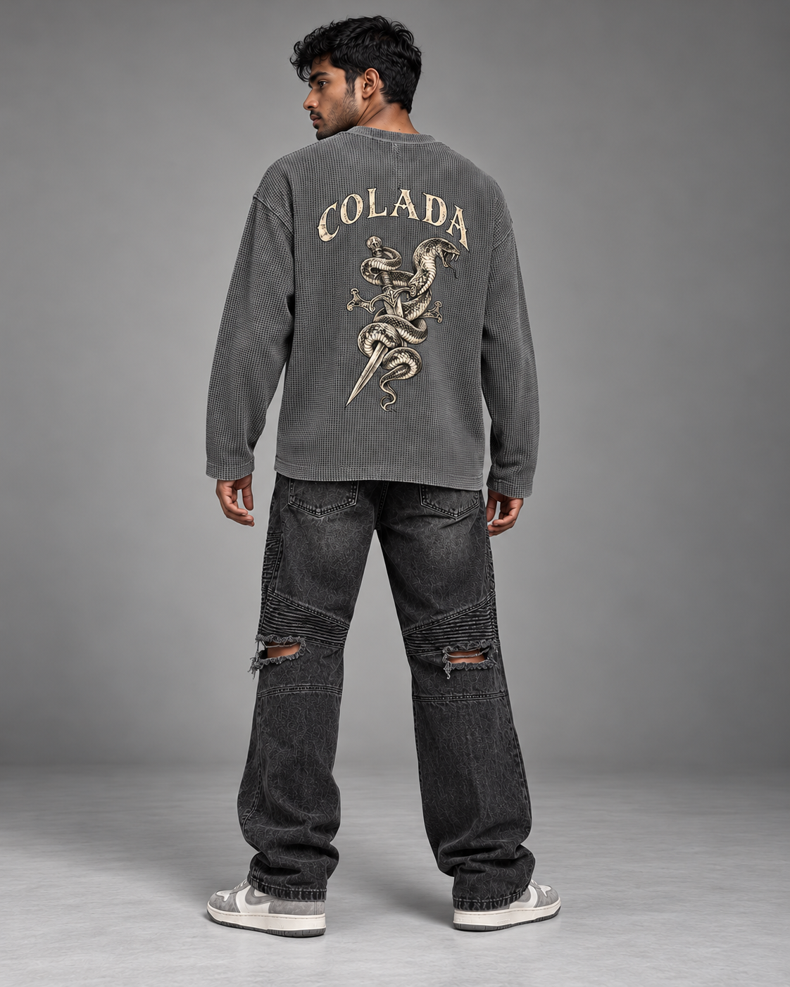 Acid Wash Grey Waffle